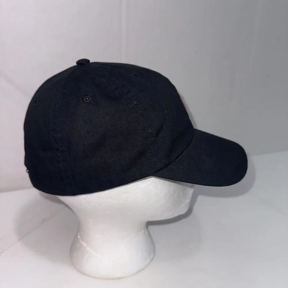 Polo Ralph Lauren Black Strapback Cap‎ Red Pony Size 4-7 Hat New With Defects